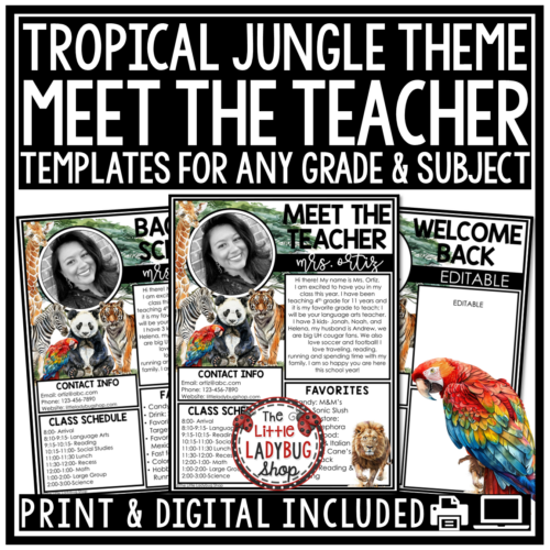 Wild Animal Safari Jungle Tropical Theme Classroom Décor Adventure Expedition