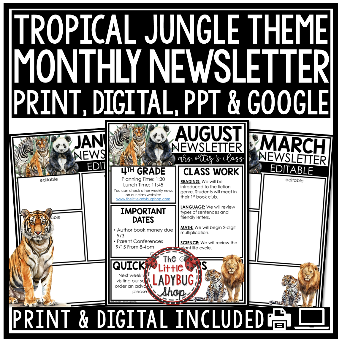 Wild Animal Safari Jungle Tropical Theme Classroom Décor Adventure Expedition