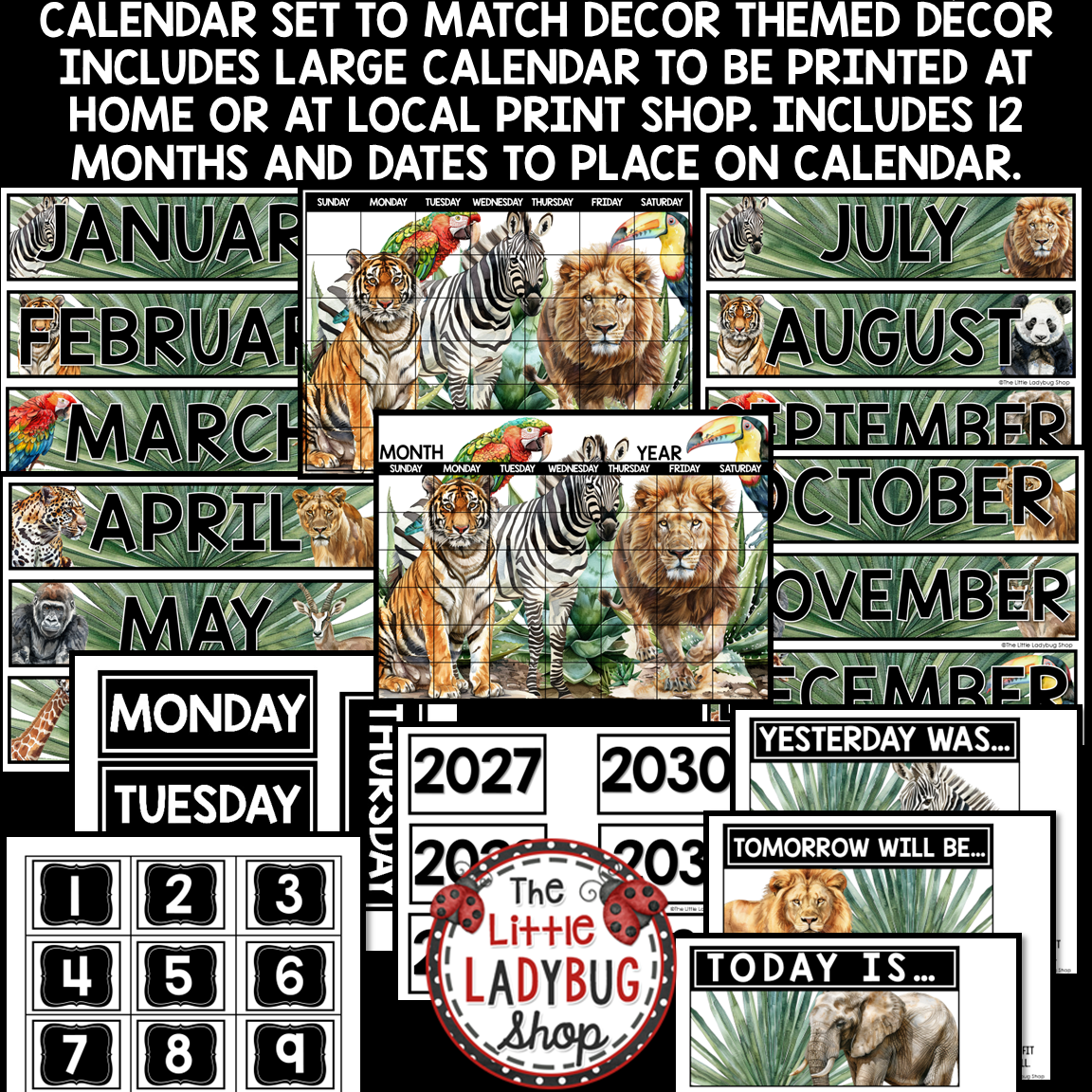 Wild Animal Safari Jungle Tropical Theme Classroom Décor Adventure Expedition