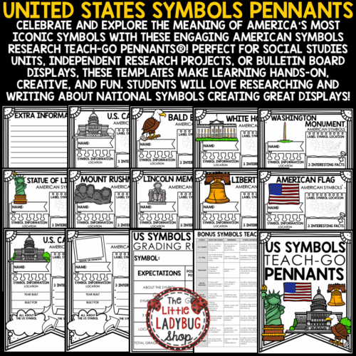 US Symbols of the United States American Landmark Activity Worksheets Research