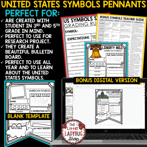 US Symbols of the United States American Landmark Activity Worksheets Research