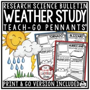 Weather and Climate Activities Research Study Science Bulletin Board Posters