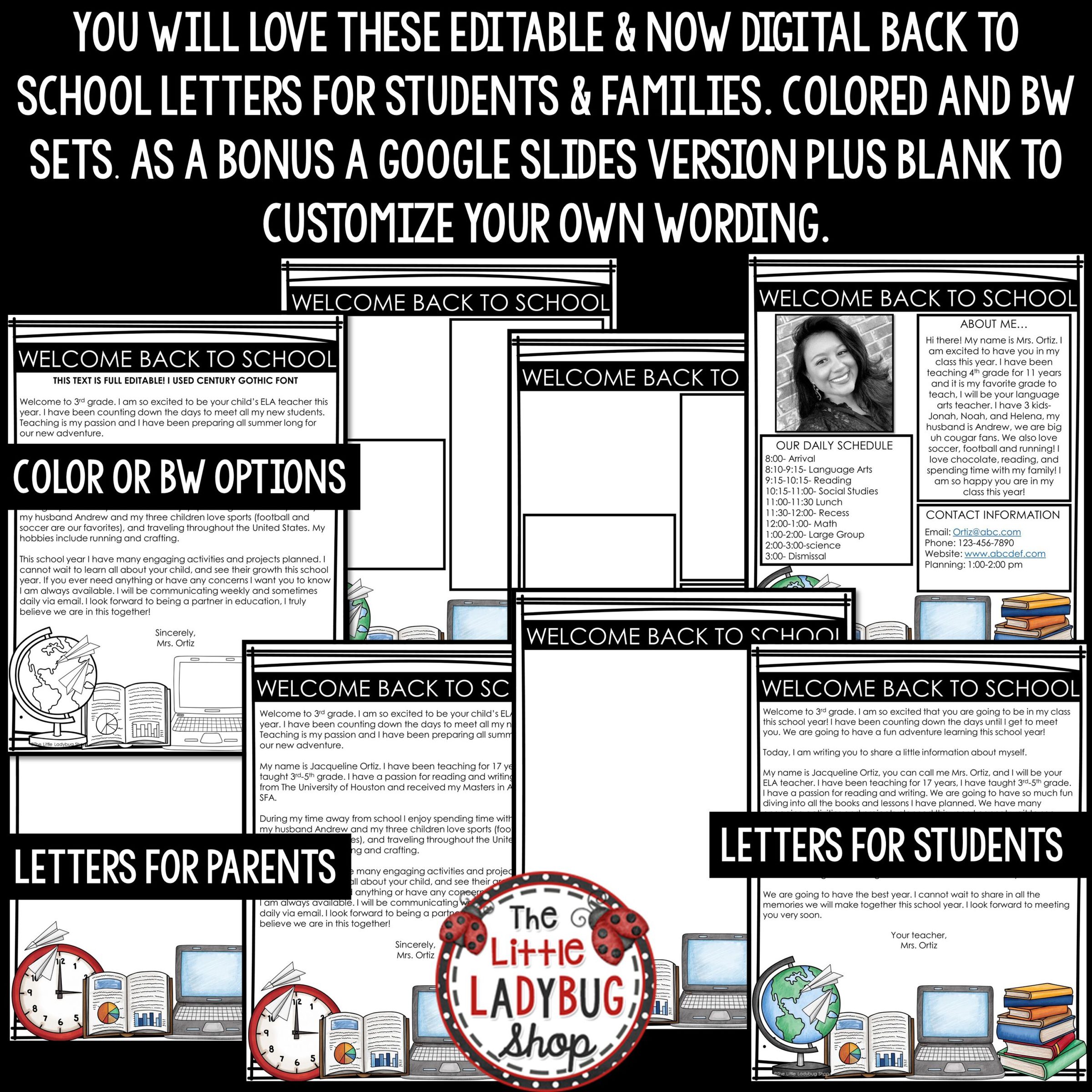 Welcome Back To School Letters Editable | Print | Digital