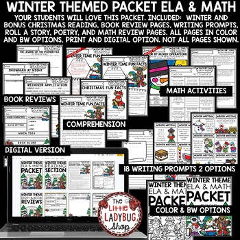 Winter Writing Prompts Math Activities