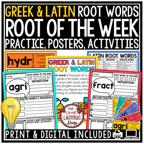 Vocabulary Activities Greek and Latin Root Words Worksheets 4th 5th Grade