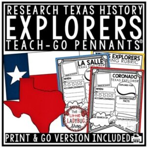 Research Texas History Explorers Teach-Go Pennants