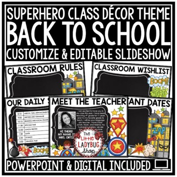 Superhero Theme Meet the Teacher Template Editable Back to School Open House