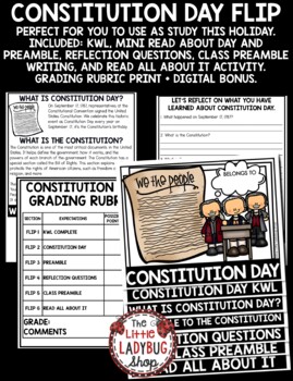US Constitution Day Activities Reading Writing United States History Preamble
