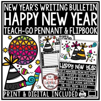 Happy New Year Teach-Go Pennants & Flipbook