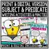 Grammar Complete Subject and Predicate Worksheet Activities 3rd 4th Grade