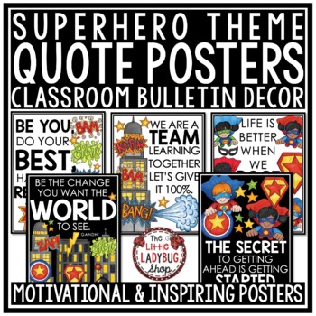 Superhero Theme Class Decor Back to School Bulletin Board Growth Mindset Poster