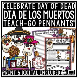 Dia de los Muertos Activity- Day of The Dead, Halloween Bulletin Board Pennant1