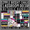 Bright Black Chalkboard Classroom Decor Theme Newsletter Template Editable