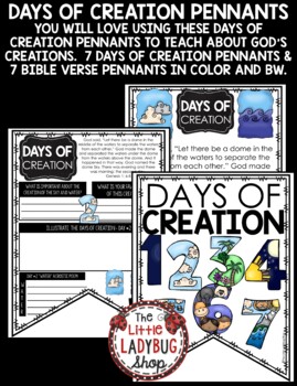 7 Days of Creation Bible Stories Lessons for Kids, Christian Religion Activities