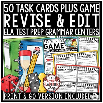 Revise and Edit Task Card Writing Test Prep ELA Revising & Editing 3rd 4th Grade