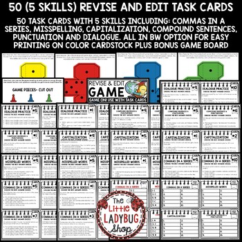 Revise and Edit Task Card Writing Test Prep ELA Revising & Editing 3rd 4th Grade