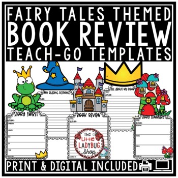 Book Review Template Fairy Tale Bulletin Board Digital Book Report Google Slide1