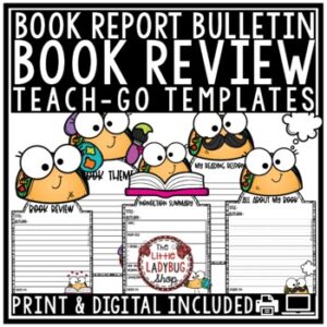 Book Review Template Bulletin Board & Digital Book Report Google Slides1