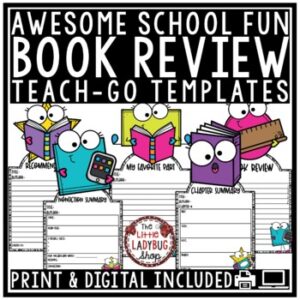 Book Review Templates Bulletin Board- Digital Book Report Google Slides1