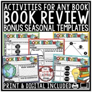 Book Review Report Templates Back to School Fall Reading Response Comprehension-1
