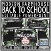 Farmhouse Decor Virtual Meet the Teacher Template Editable, Back to School Night