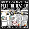 Welcome Letter Meet the Teacher Newsletter Editable Template