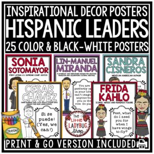 Hispanic Heritage Month Coloring Posters Bulletin Board