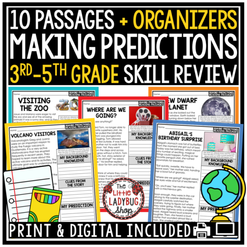 Making Predictions Worksheets Reading Activities Graphic Organizers perfect for 3rd 4th and 5th grade
