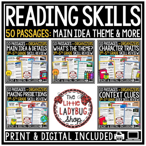 ELA Reading Test Prep Comprehension Passages and Questions 3rd 4th Grade