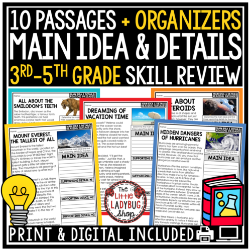 Main Idea and Supporting Details Reading Comprehension Passages