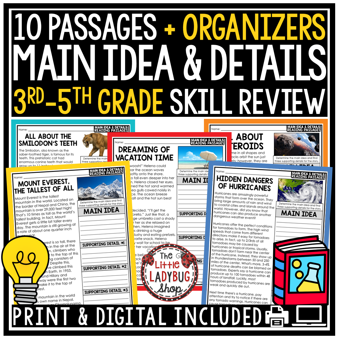 Main Idea and Supporting Details Reading Comprehension Passages