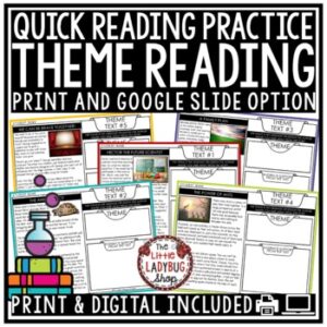 Quick Reading Comprehension Skills- Digital Teaching Theme Reading Passages1