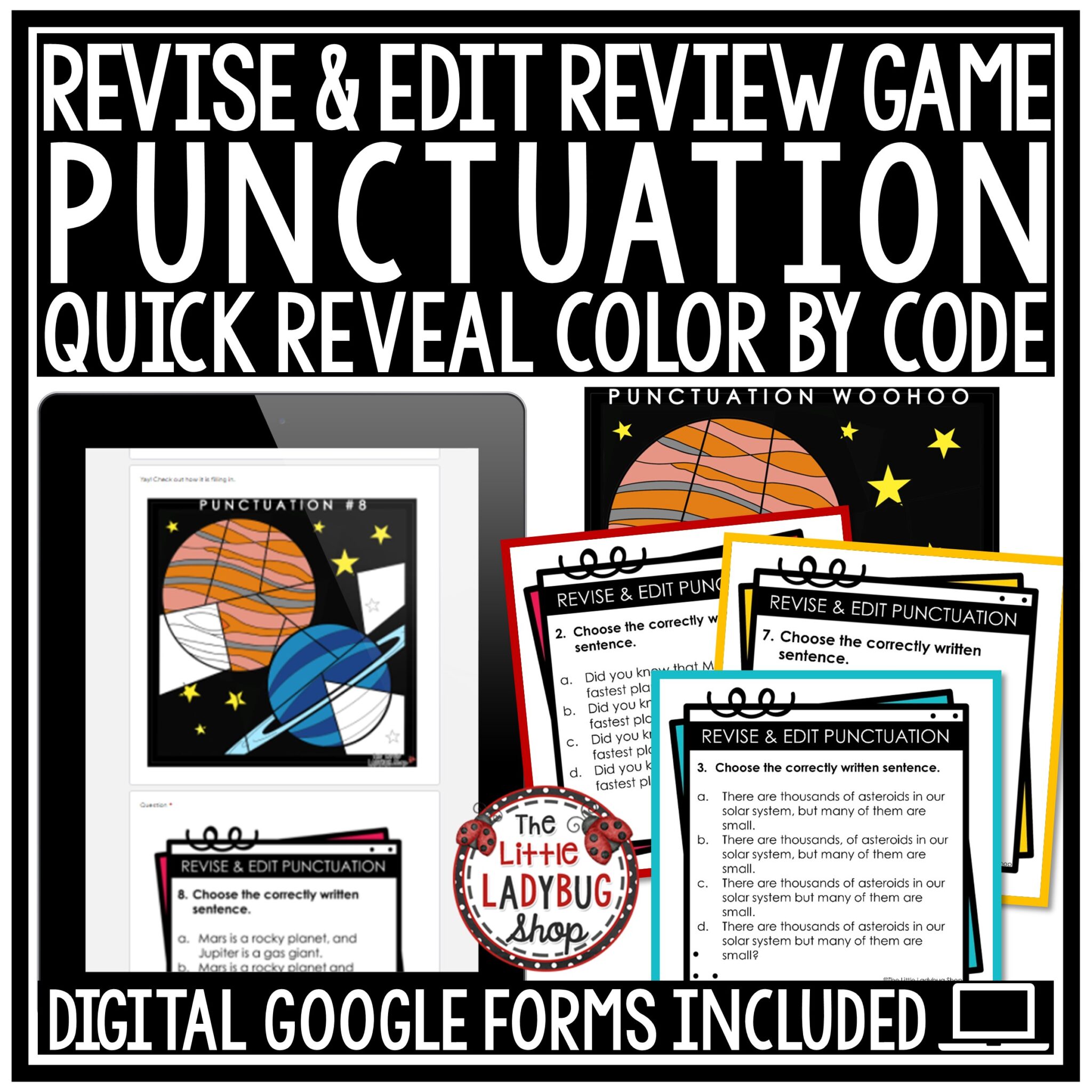Punctuation Marks Revise and Edit Test Prep Color By Code - The Little ...
