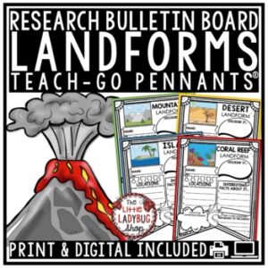 Geography Landforms Research Worksheets Project Templates Bulletin Board-1