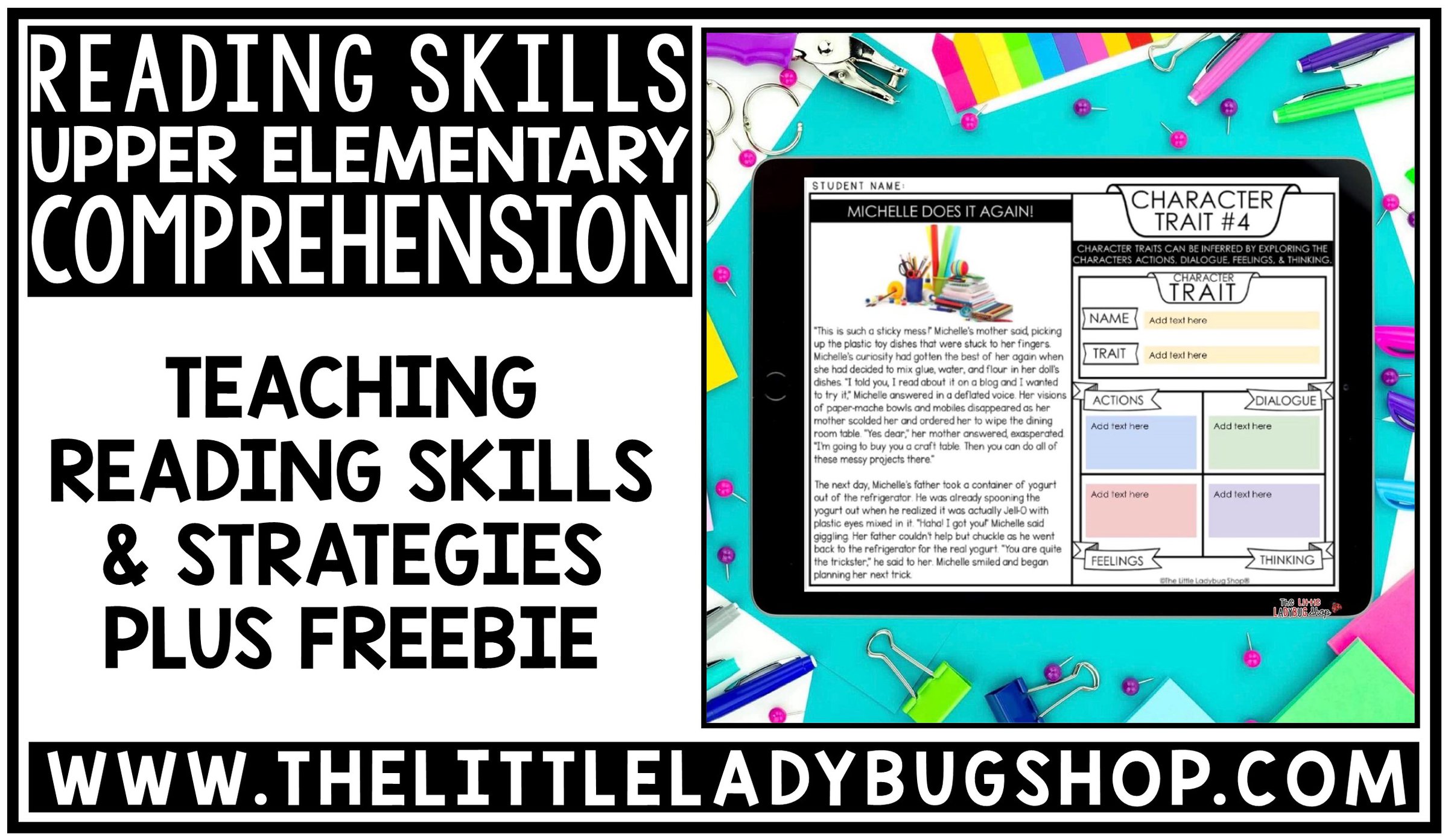 Teaching Reading Skills & Strategies Ideas Plus Freebie