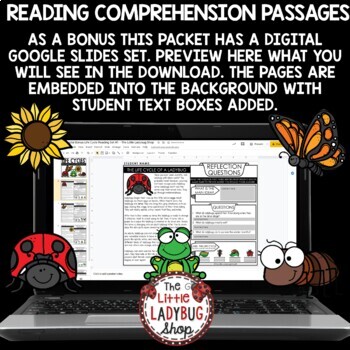 Butterfly Ladybug Life Cycle Reading Comprehension Passages Skills and Questions-3