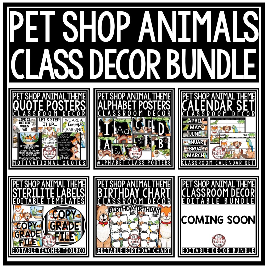 Pet Shop & Animals Class Decor Bundle