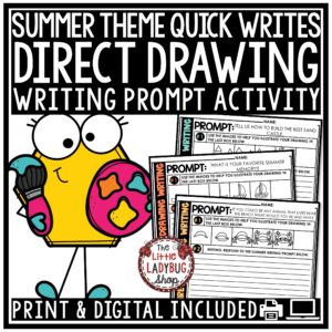 Summer Direct Drawing Writing Prompts 3rd 4th Grade