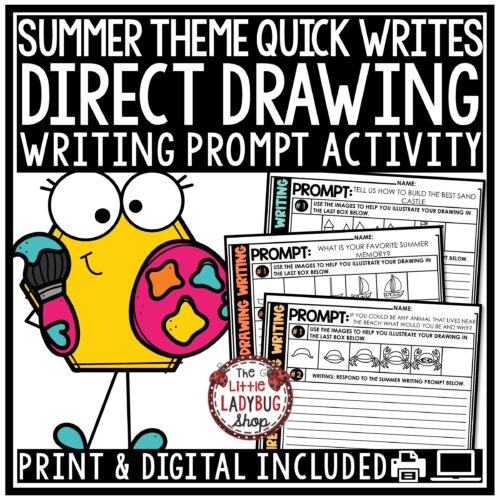 Summer Direct Drawing Writing Prompts 3rd 4th Grade