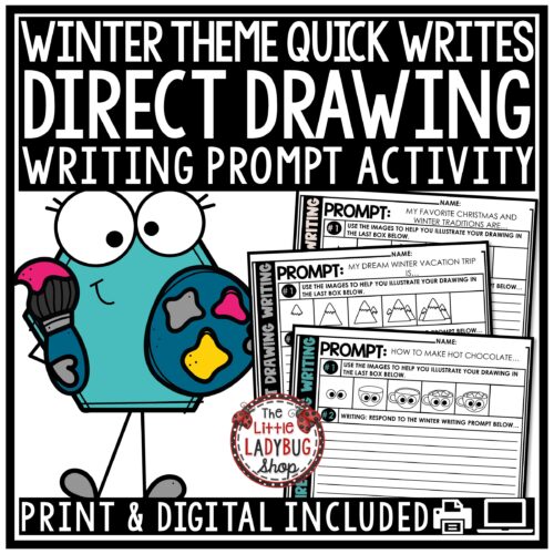 Winter Direct Drawing Writing Prompts 3rd 4th Grade
