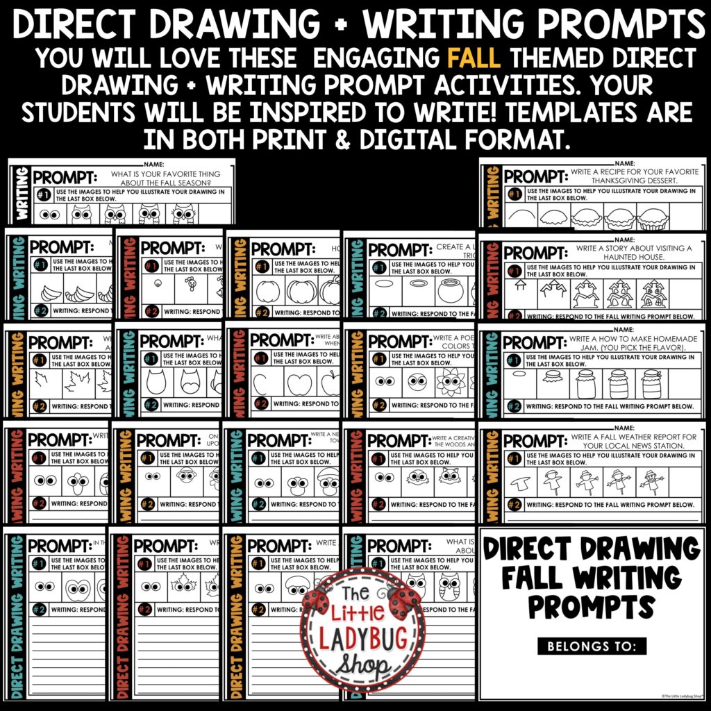 Fall Direct Drawing Writing Prompts The Little Ladybug Shop