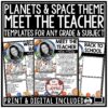Space Planets Meet the Teacher Newsletter Editable Template