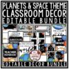 Space & Planets Classroom Decor | Newsletter Template Editable Labels Posters
