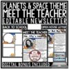 Space & Planets Virtual Meet the Teacher Template Editable Back to ...