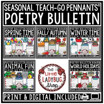 Fall, Spring, Winter, March April Poetry Writing Bulletin Board Acrostic Poems-1