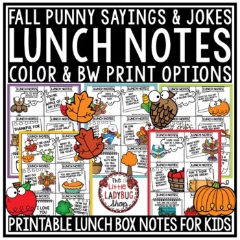 Fall, Spring, Winter Student Gift Encouraging Punny Jokes Lunch Box Notes-3
