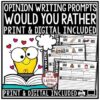 Quick Writes Writing Prompts Opinion Would you Rather, Fairy Tale Direct Drawing - Image 2
