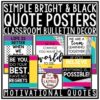 Bright & Black Theme Classroom Decor Motivational Posters Door & Bulletin Board