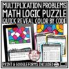 Multiplication Problems - Math Logic Puzzle. Quick Reveal Color by Code
