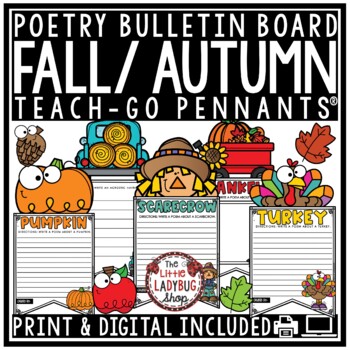 Fall/Autumn Poetry Bulletin Board Teach-Go Pennants